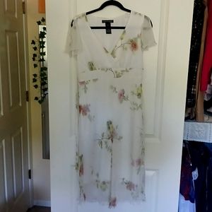 Jonathan Martin | size 8 | white dress with floral details